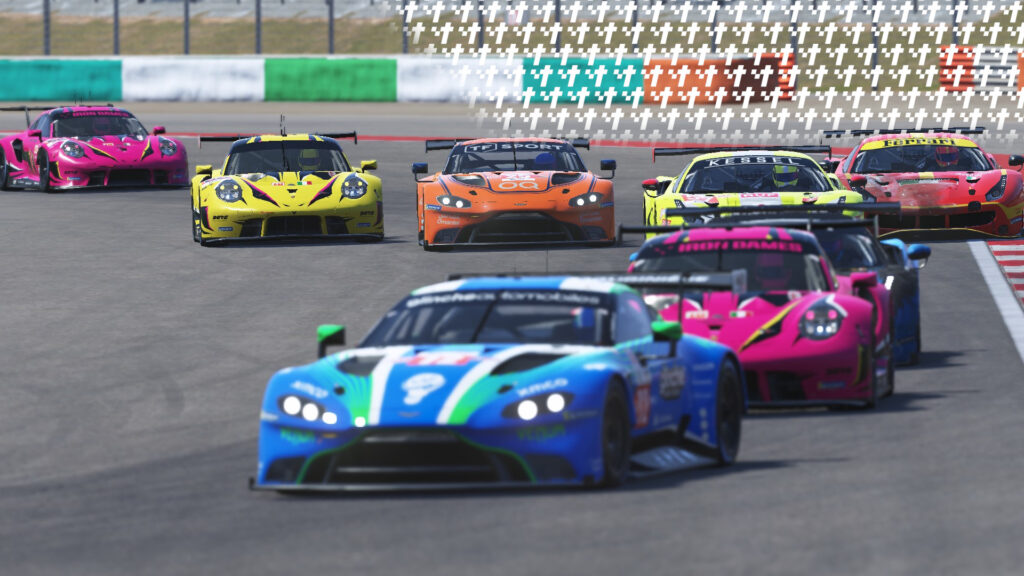Le Mans Ultimate screenshot showing a battle between GTEs.