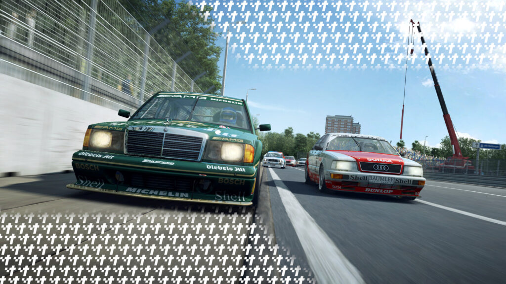 RaceRoom's DTM 1992 racing on Norisring. Screenshot.