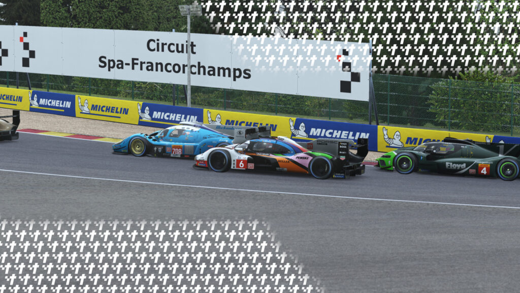 therace_spa_hypercar_1 Screenshot of a hypercar race at Spa-Francorchamps in Le Mans Ultimate